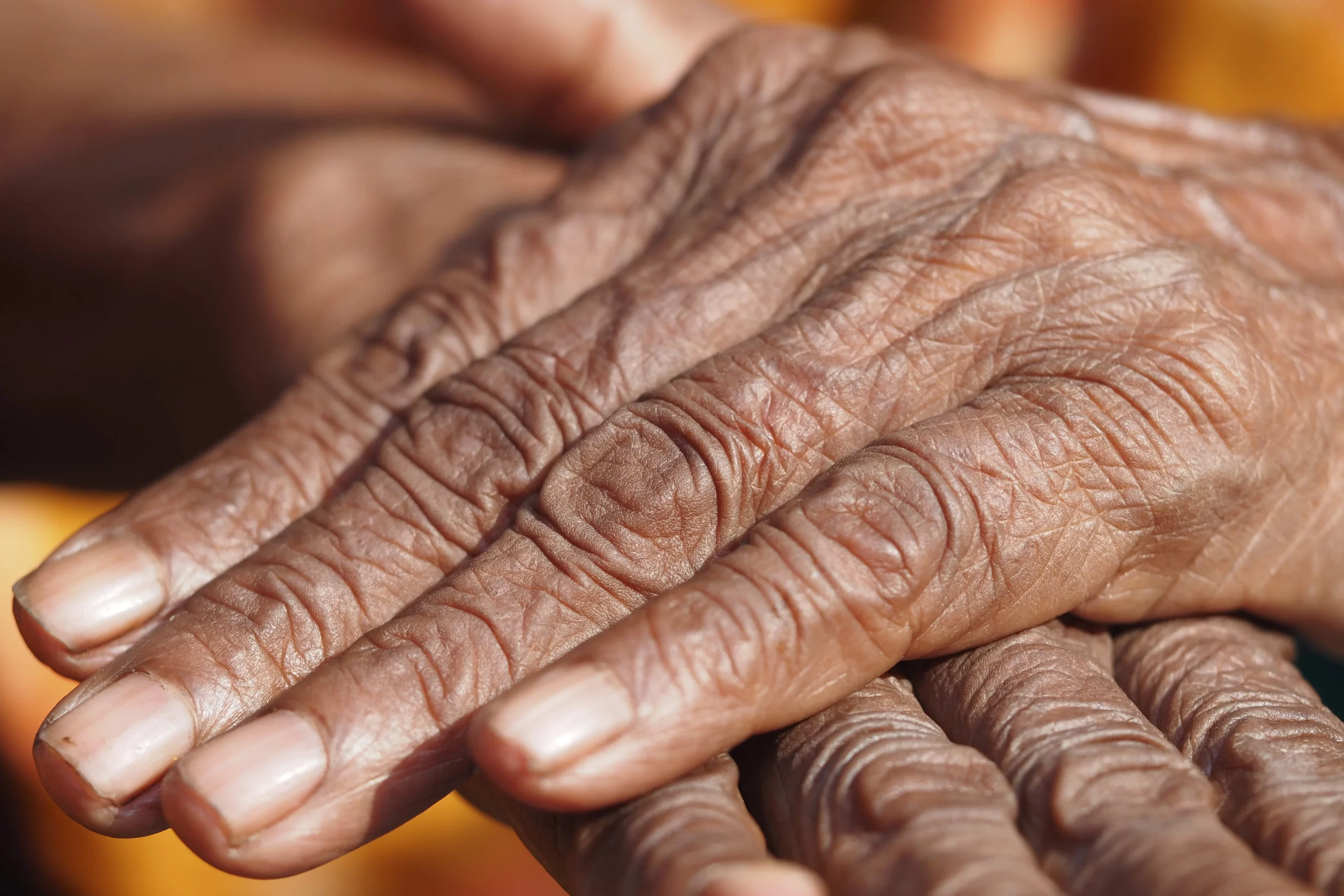 ageing wrinkled hand